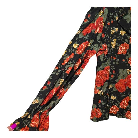 VGT Campagnie Internationale Express Womens Whimsical Top Bishop Sleeve L Floral - Picture 5 of 10